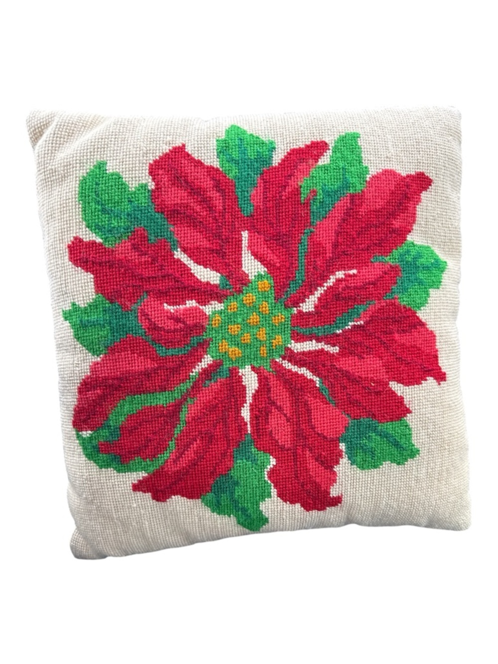 Handmade needlepoint pillow - vintage